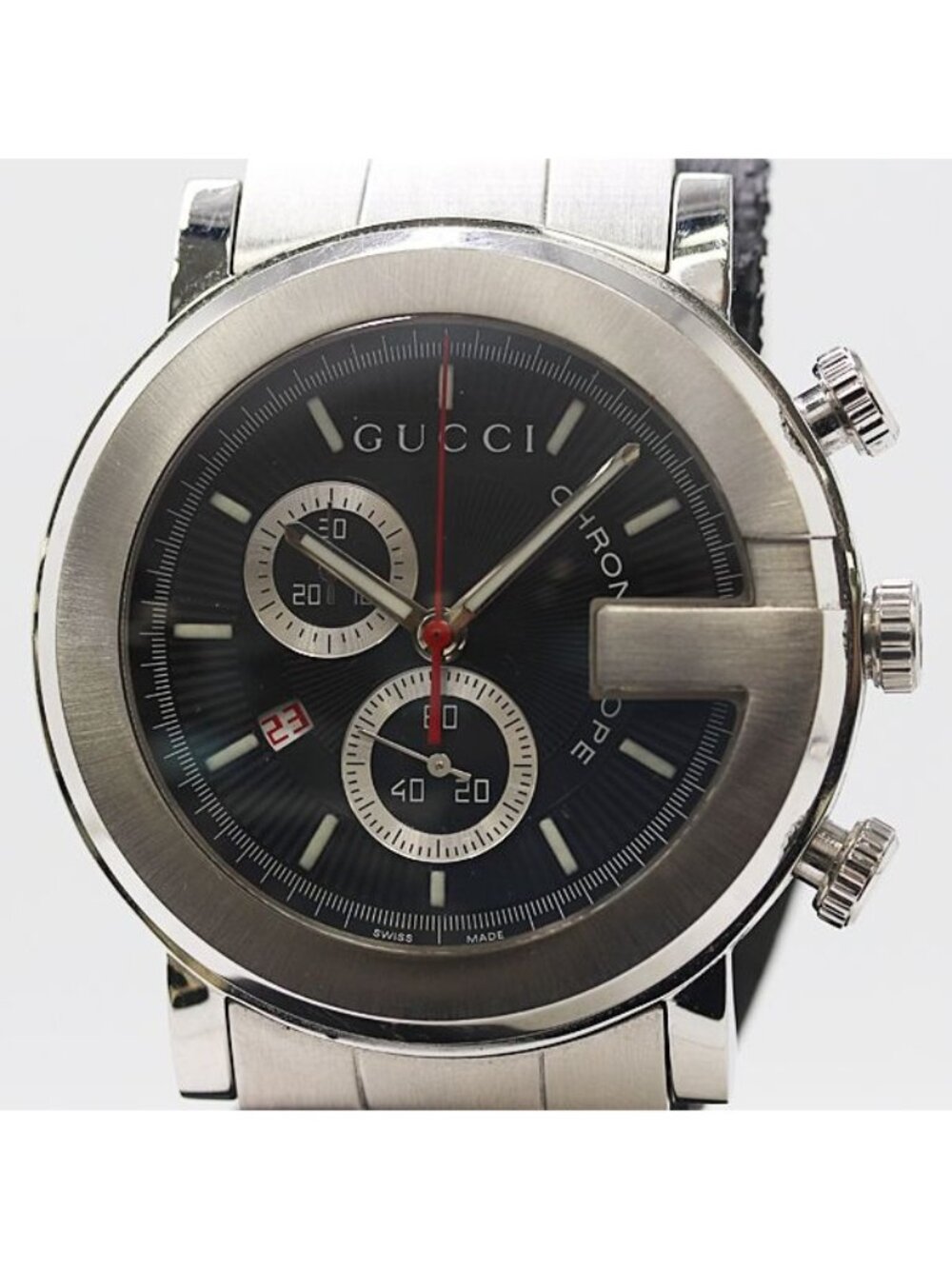 Gucci G Chrono Date Black Dial Watch